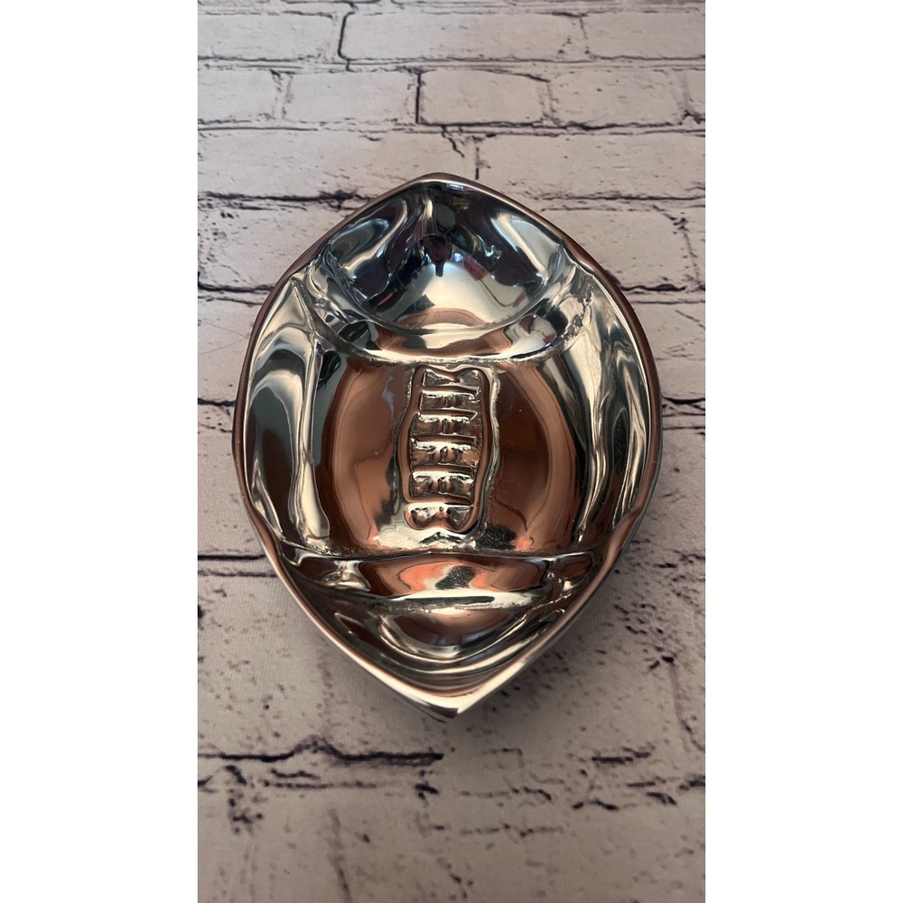 Vintage Polished Pewter Football Shaped Snack Bowl New Heavy Botenero Balon